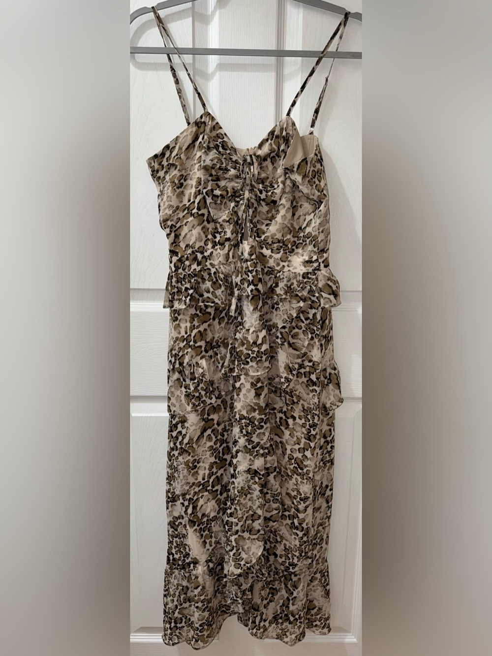 Bardot Nude Leopard Briana Keyhole Front Cocktail Dress Size US8/Medium